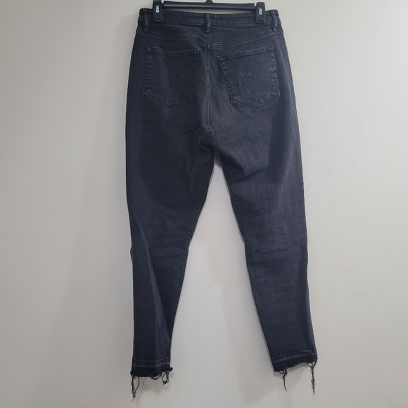 Loft high rise button fly curvy skinny jeans raw hem - Picture 2 of 5